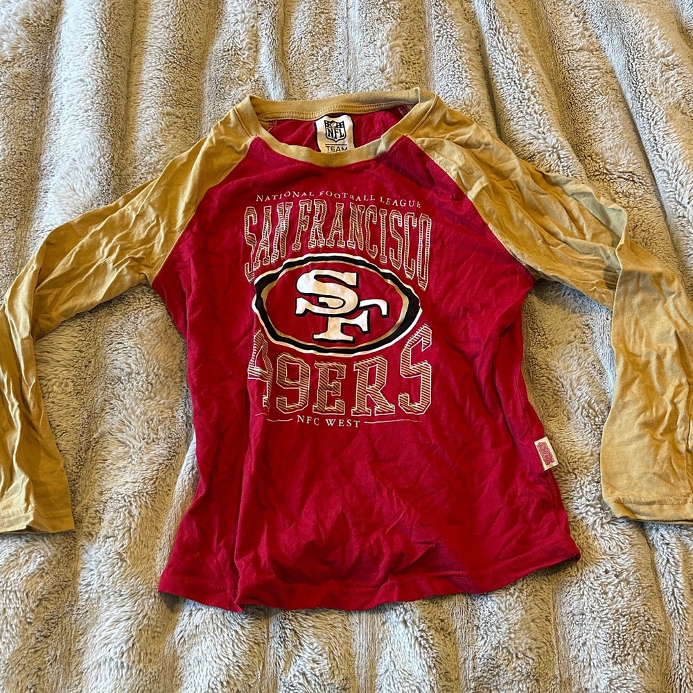 NFL Red and Gold 49ers Long Sleeve Tee